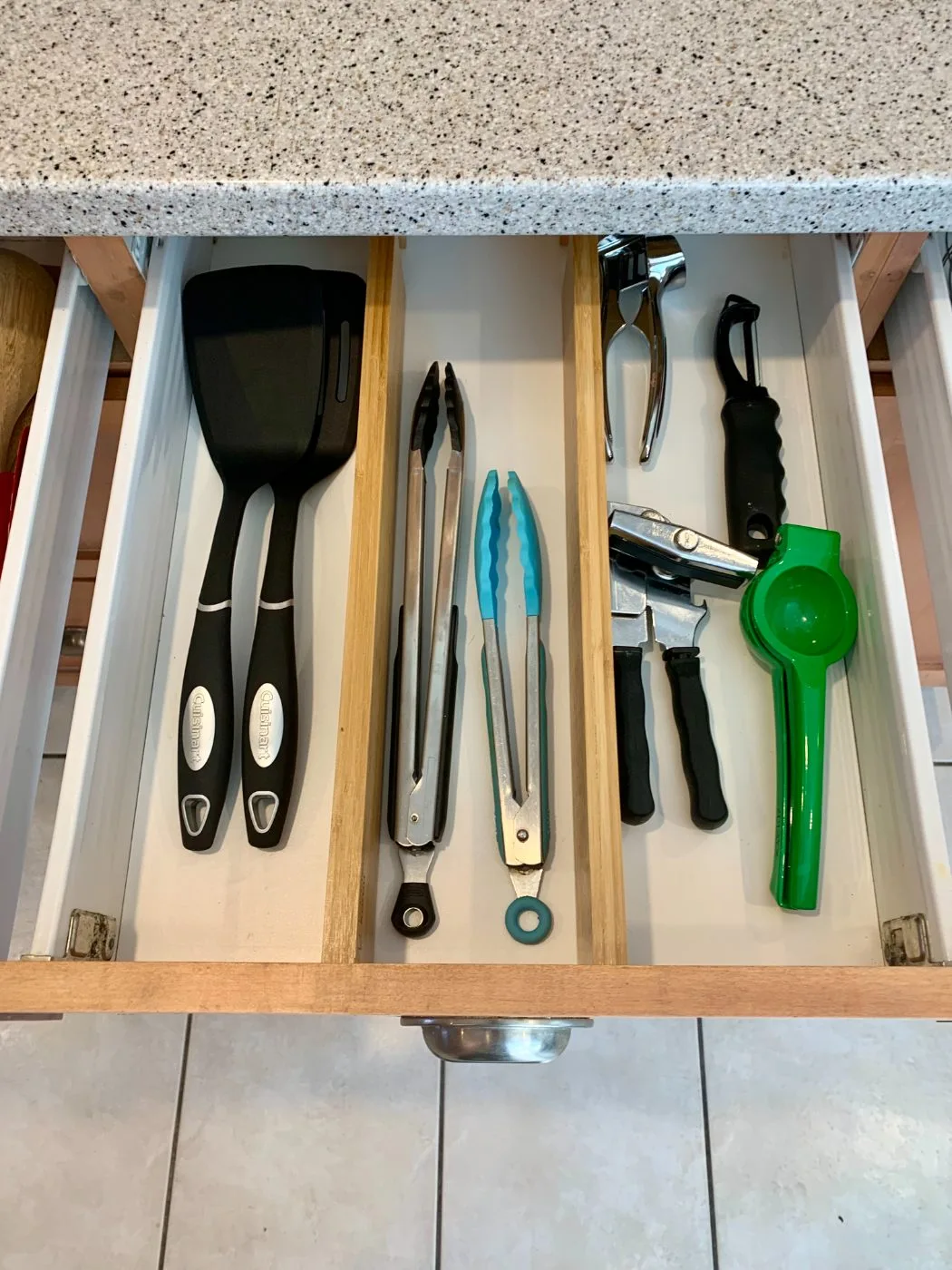 A utensil drawer organized into sections